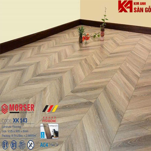 Sàn Gỗ Xương Cá Morser 3D 8mm XK-143